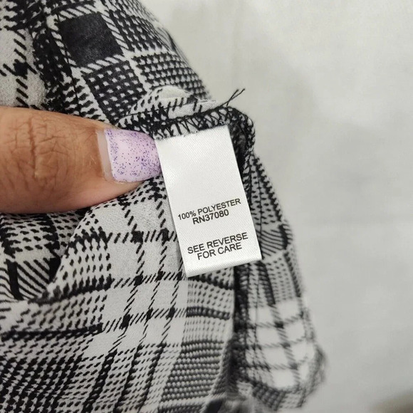 Cato Black Plaid Open Front Layering Jacket Sheer Women Size 18W 20W Tab Slv NEW - Picture 8 of 9